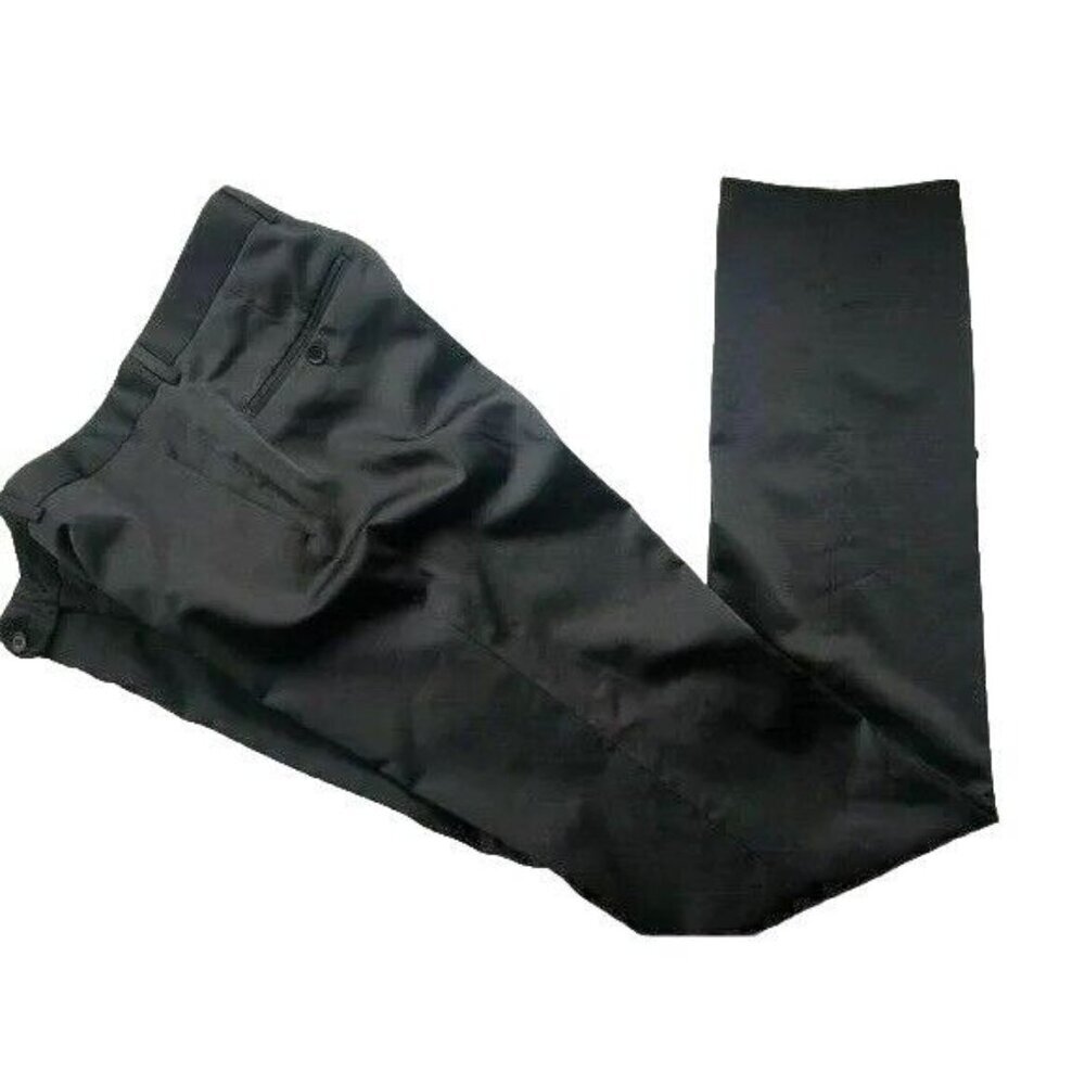 Ron Tomson Black Satin Men’s Formal Dress Pants Size 48 Classic Fit - Picture 2 of 11